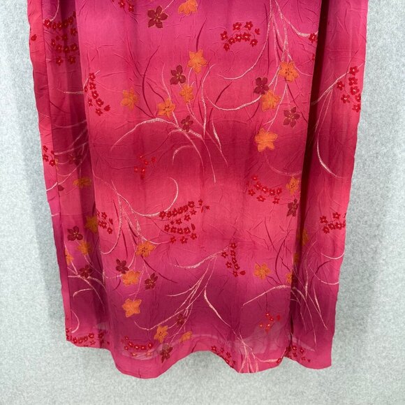 Halmode Plus Womens VTG Floral Maxi Dress Size 22W Pink Crinkle Wide Strap EUC - Picture 3 of 13
